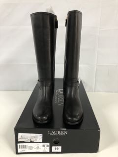 RALPH LAUREN BRITTANEY -BO-TAL BLACK BOOTS - SIZE: 6 - RRP.£269 (682147)