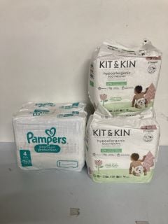 5 X NAPPIES INC. KIT & KIN HYPOALLERGENIC ECO NAPPIES - SIZE: 6