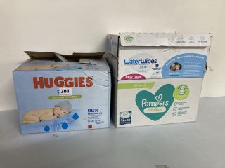 3 X BOXES OF BABY WIPES INC. PAMPERS SENSITIVE