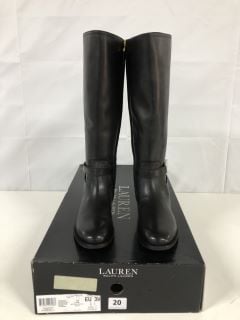 RALPH LAUREN BRITTANEY -BO-TAL BLACK BOOTS - SIZE: 6 - RRP.£269 (682147)