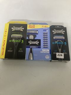 3 X WILKINSON SWORD RAZORS INC. HYDRO 5 BLADE HYDRATING GEL RAZOR (18+ ID REQUIRED)