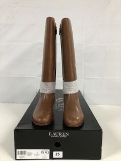 RALPH LAUREN BRIDGETTE -BO-TAL POLO TAN BOOTS - SIZE: 7 - RRP.£269 (682147)