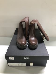 COACH LILLIEATHER WALLNUT BOOTS SIZE 5