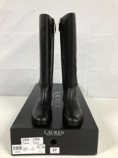 RALPH LAUREN BRIDGETTE -BO-TAL BLACK BOOTS - SIZE: 5 - RRP.£269 (682147)