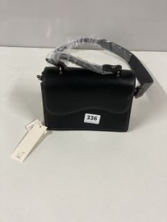 CRANE SOFT STRUCTURE PAVED BLACK HAND BAG (682220)