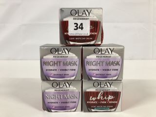 5 X OLAY BEAUTY PRODUCTS INC. OLAY REGENERIST NIGHT MASK NYFRATE-VISIBLY FIRM OVERNIGHT MASK