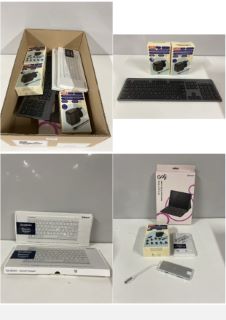 BOX OF ITEMS TO INC SANDSTROM BLUETOOTH WIRELESS KEYBOARD