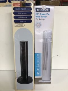 STATUS 29" TOWER FAN & LOGIK BLACK TOWER FAN