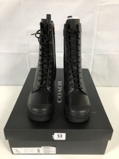 COACH TASHA LEATHER BLACK BOOTS - SIZE: 6 - RRP.£295 (682119)