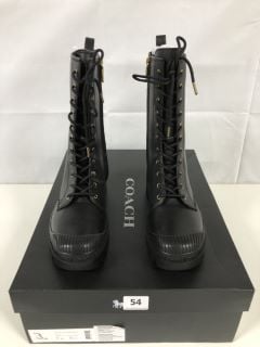 COACH TASHA LEATHER BLACK BOOTS - SIZE: 5 - RRP.£295 (682119)