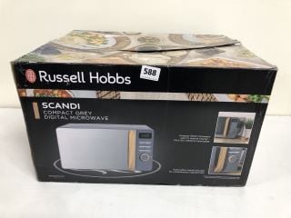 RUSSELL HOBBS SCANDI COMPACT GREY DIGITAL MICROWAVE