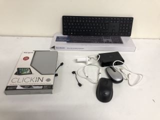 BOX OF ITEMS TO INC SANDSTROM ULTRA SLIM WIRELESS KEYBOARD