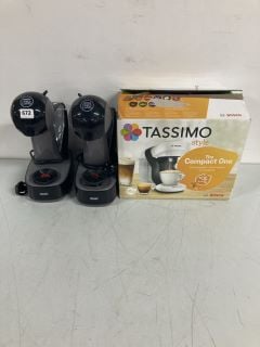 BOSCH TASSIMO STYLE COFFEE MACHINE & 2 X NESCAFE DOLCE GUSTO DELONGHI INFINISSIMA COFFEE MACHINE