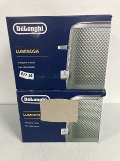 2 X DELONGHI LUMINOSA FOUR SLICE TOASTER