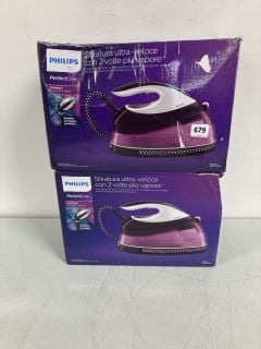 2 X PHILIPS PERFECT CARE STEAM GENERATING IRONS