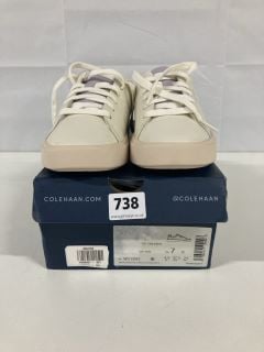 COLE HAAN WOMEN'S W27843 IVORY BLCH TAN SNEAKERS - SIZE 4.5 (6821653)