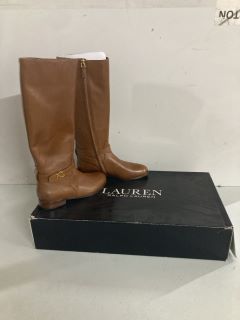 RALPH LAUREN BRITTANEY BO TAL POLO TAN - SIZE 5 - RRP £235.00 (686951)