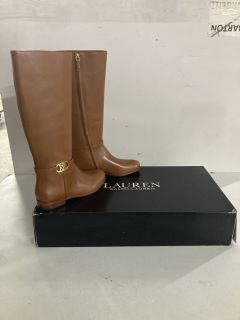 RALPH LAUREN BRIDGETTE BO TAL POLO TAN - SIZE 7.5 - RRP £269.00 (686951)