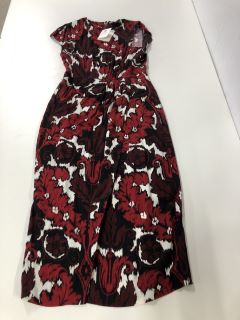 JOHN LEWIS DAMASK DRESS - RED & BLACK - SIZE: 12 - RRP.£75