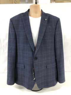 TED BAKER LONDON CHESIL NAVY TONAL CHECK SUIT JACKET - SIZE: 44R - RRP.£259 (SUIT JACKET ONLY) (682690)