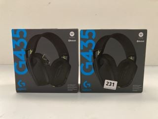 2 X LOGITECH G435 LIGHTSPEED WIRELESS GAMING HEADSET