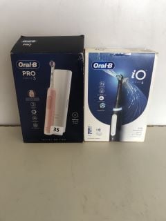 2 X ORAL-B ELECTRIC TOOTHBRUSHES INC PRO SERIES 3 TRAVEL EDITION