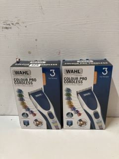 2 X WAHL COLOUR PRO CORDLESS CLIPPERS