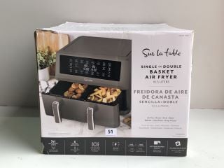 SUR LA TABLE SINGLE OR DOUBLE BASKET AIR FRYER 10.5.LITRES