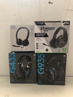 4 X GAMING HEADSETS INC HYPERX CLOUDX STINGER CORE WIRELESS