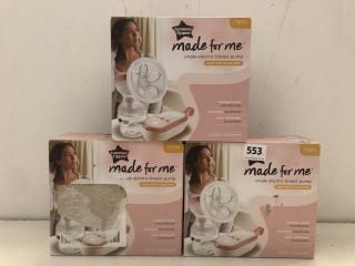 3 X TOMMEE TIPPEE SINGLE ELECTRIC BREAST PUMP