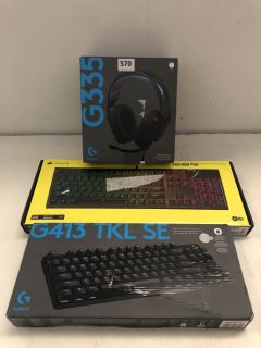 3 X GAMING ITEMS INC LOGITECH G335 GAMING HEADSET.