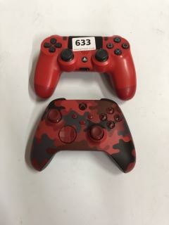 2 X GAMING CONTROLLERS INC XBOX ONE RED CAMO CONTROLLER