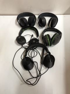 BOX OF LOOSE HEADPHONES & GAMING HEADSET