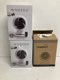 3 X ITEMS TO INCLUDE WOOZOO DESK FANS