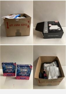 BOX OF ITEMS TO INCLUDE PROTECT A BED MATTRESS PROTECTOR SET