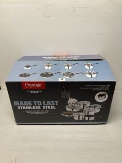 PRESTIGE MADE TO LAST STAINLESS STEEL 13 PIECE PAN SET