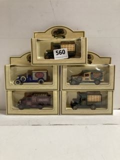 5 X VINTAGE COLLECTABLE METAL CARS TO INCLUDE WALKERS CRISPS