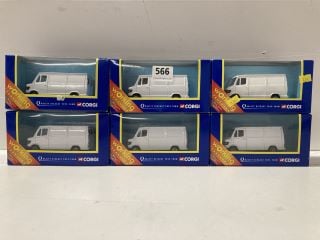 6 X CORGI DIECAST VINTAGE COLLECTABLE METAL MERCEDES VANS