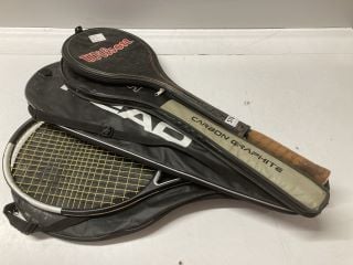 QTY OF VINTAGE SPORTS RACKETS TO INCLUDE SLAZENGER TENNIS RACKET