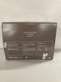 JOHN LEWIS & PARTNERS NATURAL GOOSE FEATHER & DOWN DOUBLE DUVET (CAGE NUMBER 711112)