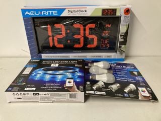 3 X ITEMS TO INCLUDE ACURITE DIGITAL CLOCK