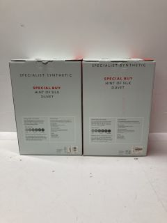 2 X JOHN LEWIS & PARTNERS HINT OF SILK DUVETS (CAGE NUMBER 712274)