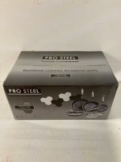 PRO STEEL FUSION COOKWARE 7 PIECE PAN SET - RRP £299