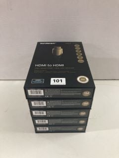 5 X SANDSTROM ONE METRE HDMI TO HDMI CABLES