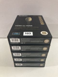 5 X SANDSTROM ONE METRE HDMI TO HDMI CABLES