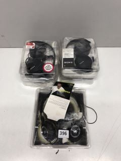 FIVE PAIRS OF HEADPHONES TO INCLUDE SENNHEISER