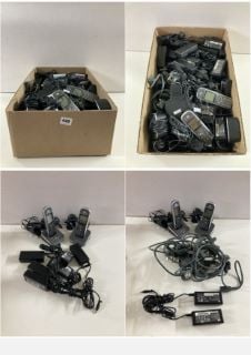 BOX OF CABLES AND HOME PHONES