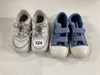 2 X CHILDREN'S SHOES INC CONVERSE VELCRO TRAINERS SIZE UK KIDS 10