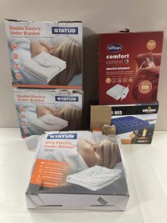 4 X ELECTRIC BLANKETS AND A N AIR BED