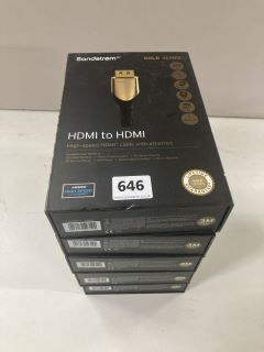 5 X SANDSTROM HDMI TO HDMI CABLES